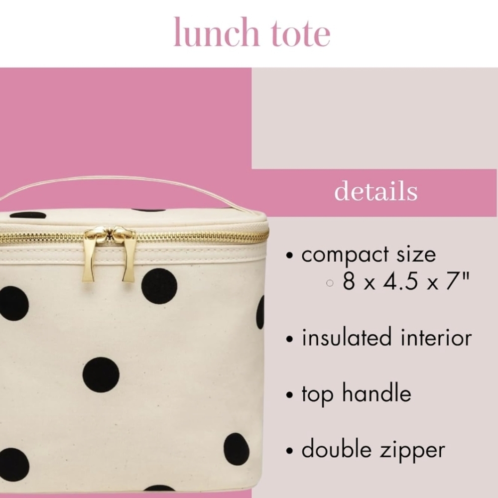 NWTKate Spade NewYork Insulated Soft Cooler Lunch Tote with Double Zipper Close. - Picture 4 of 14